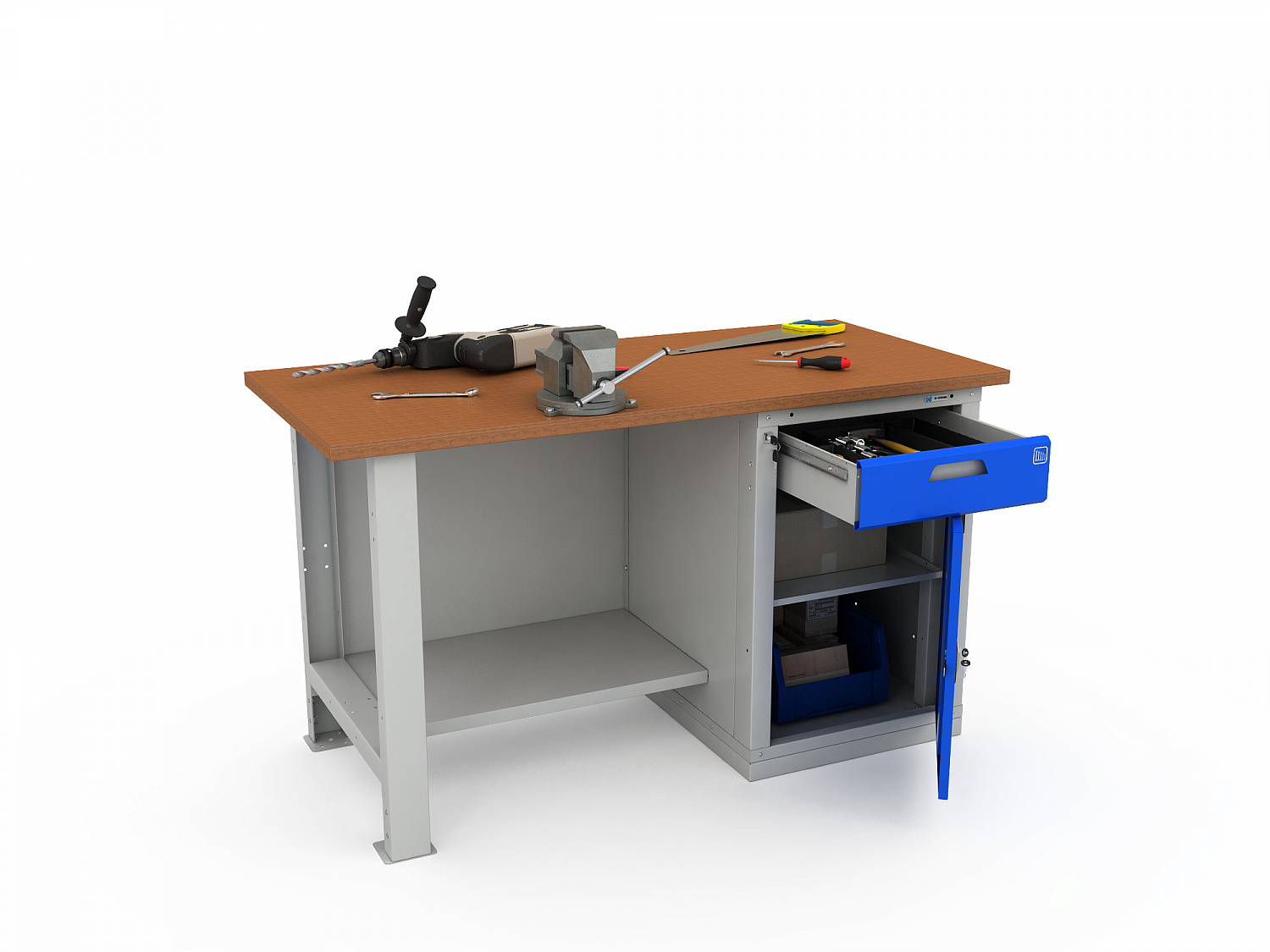 Верстак однотумбовый WOKER PRO 1002.1500