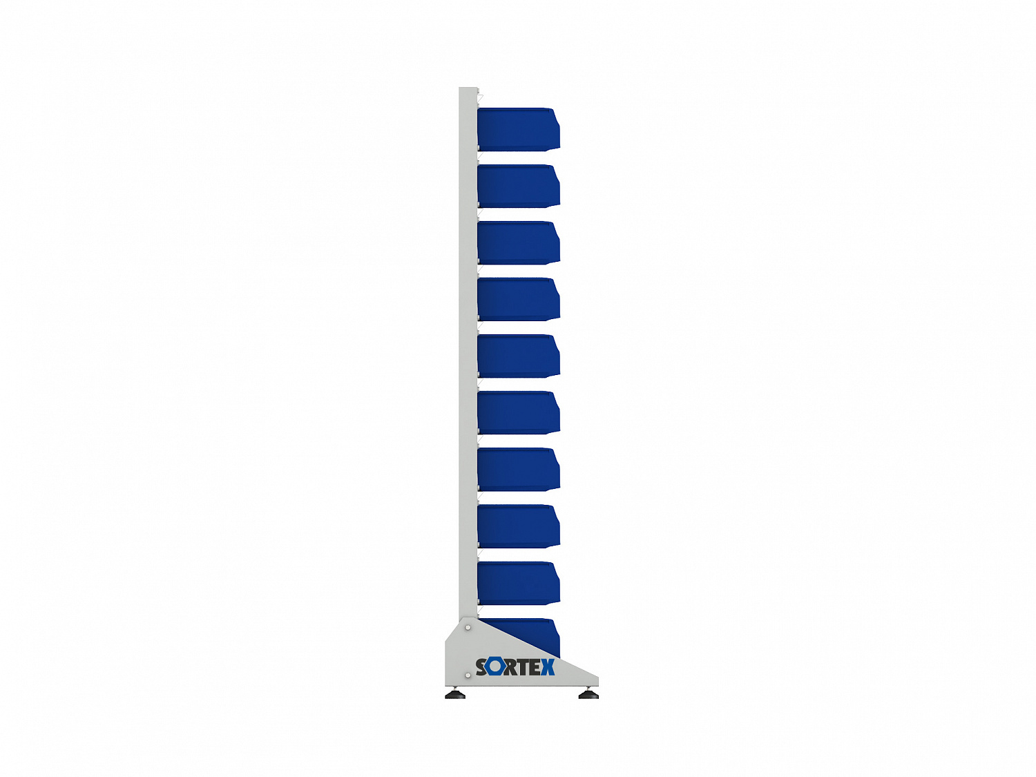 Стеллаж для пластиковых лотков SORTEX односторонний 1800x1000x450.02