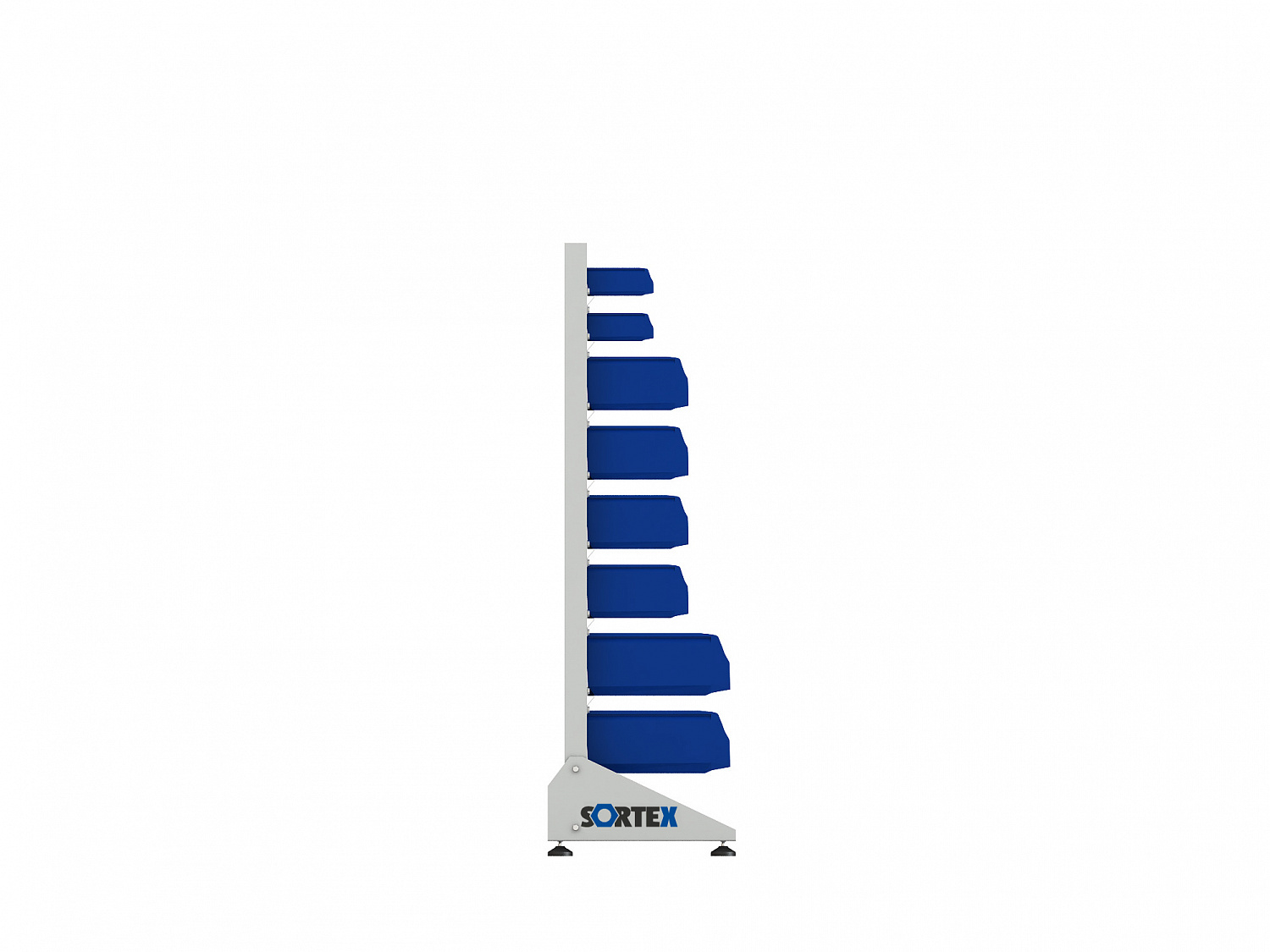 Стеллаж для пластиковых лотков SORTEX односторонний 1500x1000x450.06